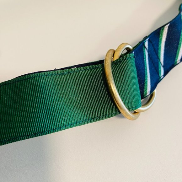 Brooks Brothers Fleece Boys Tie Striped D-Ring Belt Sz Medium - Picture 3 of 4
